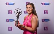 2 March 2024; Jane Cass of Dicksboro, Kilkenny, with her 2023 Team of the Year award during at the AIB Camogie Club Player Awards at Croke Park in Dublin. The awards recognise the top performing players throughout the AIB Camogie Club Championships and celebrate their hard work, commitment, and individual achievements from the 2023 season. Photo by Seb Daly/Sportsfile