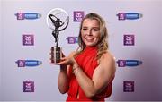 2 March 2024; Sarah Spellman of Sarsfields, Galway, with her 2023 Team of the Year award during at the AIB Camogie Club Player Awards at Croke Park in Dublin. The awards recognise the top performing players throughout the AIB Camogie Club Championships and celebrate their hard work, commitment, and individual achievements from the 2023 season. Photo by Seb Daly/Sportsfile