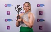 2 March 2024; Maria Cooney of Sarsfields, Galway, with her 2023 Team of the Year award during at the AIB Camogie Club Player Awards at Croke Park in Dublin. The awards recognise the top performing players throughout the AIB Camogie Club Championships and celebrate their hard work, commitment, and individual achievements from the 2023 season. Photo by Seb Daly/Sportsfile