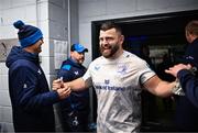 2 March 2024; Michael Milne of Leinster returns to the dressing room after winning man of the match after his side's victory in the United Rugby Championship match between Cardiff and Leinster at Cardiff Arms Park in Cardiff, Wales. Photo by Harry Murphy/Sportsfile