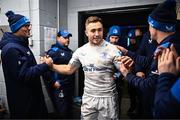 2 March 2024; Jordan Larmour of Leinster returns to the dressing room after making his 100th appearance in the United Rugby Championship match between Cardiff and Leinster at Cardiff Arms Park in Cardiff, Wales. Photo by Harry Murphy/Sportsfile