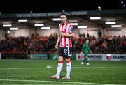 1 March 2024; Jordan McEneff of Derry City during the SSE Airtricity Men's Premier Division match between Derry City and St Patrick's Athletic at The Ryan McBride Brandywell Stadium in Derry. Photo by Ben McShane/Sportsfile