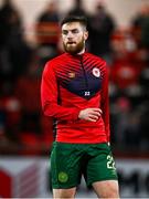 1 March 2024; Conor Keeley of St Patrick's Athletic before the SSE Airtricity Men's Premier Division match between Derry City and St Patrick's Athletic at The Ryan McBride Brandywell Stadium in Derry. Photo by Ben McShane/Sportsfile