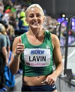 3 March 2024; Sarah Lavin of Ireland after finishing her heat of the Women's 60m hurdles in a lifetime best time of 7.90sec during day three of the World Indoor Athletics Championships 2024 at Emirates Arena in Glasgow, Scotland. Photo by Sam Barnes/Sportsfile