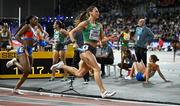 3 March 2024; Sophie Becker of Ireland competes in the women's 4x400m relay during day three of the World Indoor Athletics Championships 2024 at Emirates Arena in Glasgow, Scotland. Photo by Sam Barnes/Sportsfile