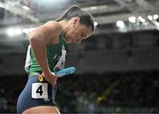 3 March 2024;  Phil Healy of Ireland before the women's 4x400m relay during day three of the World Indoor Athletics Championships 2024 at Emirates Arena in Glasgow, Scotland. Photo by Sam Barnes/Sportsfile