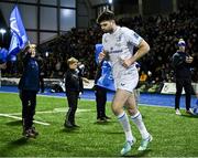 2 March 2024; Harry Byrne of Leinster runs out before the United Rugby Championship match between Cardiff and Leinster at Cardiff Arms Park in Cardiff, Wales. Photo by Harry Murphy/Sportsfile