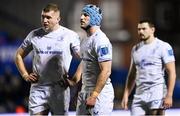 2 March 2024; Leinster players, from left, Ross Molony, Will Connors and Max Deegan during the United Rugby Championship match between Cardiff and Leinster at Cardiff Arms Park in Cardiff, Wales. Photo by Harry Murphy/Sportsfile
