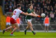 3 March 2024; Gavin White of Kerry in action against Conall Devlin of Tyrone during the Allianz Football League Division 1 match between Kerry and Tyrone at Fitzgerald Stadium in Killarney, Kerry. Photo by Brendan Moran/Sportsfile