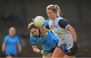 3 March 2024; Lauren McGregor of Waterford in action against Niamh Crowley of Dublin during the Lidl LGFA National League Division 1 Round 5 match between Waterford and Dublin at Fraher Field in Dungarvan, Waterford. Photo by Seb Daly/Sportsfile