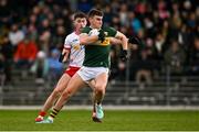 3 March 2024; Seán O'Shea of Kerry in action against Ciarán Daly of Tyrone during the Allianz Football League Division 1 match between Kerry and Tyrone at Fitzgerald Stadium in Killarney, Kerry. Photo by Brendan Moran/Sportsfile