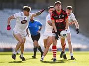 3 March 2024; Ian Maguire of Cork in action against Kevin O'Callaghan of Kildare, left, during the Allianz Football League Division 2 match between Cork and Kildare at SuperValu Páirc Ui Chaoimh in Cork. Photo by Piaras Ó Mídheach/Sportsfile