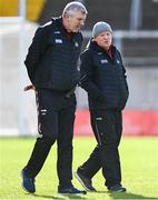 3 March 2024; Cork manager John Cleary and his selector Kevin Walsh, left, before the Allianz Football League Division 2 match between Cork and Kildare at SuperValu Páirc Ui Chaoimh in Cork. Photo by Piaras Ó Mídheach/Sportsfile