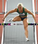 3 March 2024; Sarah Lavin of Ireland during her semi-final of the Women's 60m hurdles day three of the World Indoor Athletics Championships 2024 at Emirates Arena in Glasgow, Scotland. Photo by Sam Barnes/Sportsfile