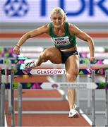 3 March 2024; Sarah Lavin of Ireland in action during the Women's 60m Hurdles Final day three of the World Indoor Athletics Championships 2024 at Emirates Arena in Glasgow, Scotland. Photo by Sam Barnes/Sportsfile