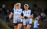 3 March 2024; Waterford players Lauren McGregor, right, and Clare Walsh during the Lidl LGFA National League Division 1 Round 5 match between Waterford and Dublin at Fraher Field in Dungarvan, Waterford. Photo by Seb Daly/Sportsfile