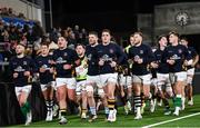 2 March 2024; Ulster captain James Hume and his team, including John Cooney, Tom O'Toole, Nick Timoney, Will Addison and Ethan McIlroy, before the United Rugby Championship match between Ulster and Dragons at Kingspan Stadium in Belfast. Photo by Ramsey Cardy/Sportsfile