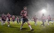 4 March 2024; Derry City player Cameron McJannet and teammates warm up before the SSE Airtricity Men's Premier Division match between Shamrock Rovers and Derry City at Tallaght Stadium in Dublin. Photo by Stephen McCarthy/Sportsfile