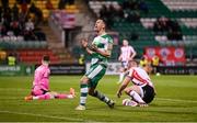 4 March 2024; Aaron Greene of Shamrock Rovers reacts to a missed opportunity on goal during the SSE Airtricity Men's Premier Division match between Shamrock Rovers and Derry City at Tallaght Stadium in Dublin. Photo by Stephen McCarthy/Sportsfile