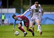 4 March 2024; Evan Weir of Drogheda United in action against Sten Reinkort of Bohemians during the SSE Airtricity Men's Premier Division match between Drogheda United and Bohemians at Weavers Park in Drogheda, Louth. Photo by Ben McShane/Sportsfile