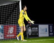 4 March 2024; St Patrick's Athletic goalkeeper Marcelo Pitaluga reacts after Waterford's second goal, scored by Padraig Amond of Waterford, during the SSE Airtricity Men's Premier Division match between Waterford and St Patrick's Athletic at the Regional Sports Centre in Waterford. Photo by Piaras Ó Mídheach/Sportsfile