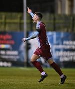 4 March 2024; Evan Weir of Drogheda United celebrates after scoring his side's second goal during the SSE Airtricity Men's Premier Division match between Drogheda United and Bohemians at Weavers Park in Drogheda, Louth. Photo by Ben McShane/Sportsfile