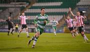 4 March 2024; Darragh Burns of Shamrock Rovers celebrates after scoring his side's first goal during the SSE Airtricity Men's Premier Division match between Shamrock Rovers and Derry City at Tallaght Stadium in Dublin. Photo by David Fitzgerald/Sportsfile