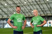 5 March 2024; Ireland Rugby Sevens player Harry McNulty and sprinter Sarah Lavin were speaking as ambassadors for the Olympic Federation of Ireland Dare to Believe programme’s ‘Road to Paris’ schools' challenge, which is supported by PTSB. The challenge encourages children to get more active, whilst learning fun facts about Team Ireland and the Olympics through games and insights from Irish Olympians.. Photo by Ramsey Cardy/Sportsfile
