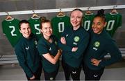 7 March 2024; Today, Sky proudly announces the return of the Sky WNT Fund for 2024. The Sky WNT Fund provides a €25,000 bursary to help up to five Women’s National Team players with their studies, career development and off-field careers. Pictured are 2023 Fund Recipients: Niamh Fahey, Ruesha Littlejohn, Louise Quinn and Rianna Jarrett. Sky's partnership with the WNT extends beyond the pitch. Entering its third year, the €25,000 bursary fund exemplifies Sky's commitment to the team's growth. Applications for the Sky 2024 WNT Bursary Fund are now open to all current WNT squad members. Photo by David Fitzgerald/Sportsfile
