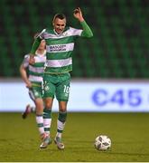 4 March 2024; Graham Burke of Shamrock Rovers pulls up with an injury during the SSE Airtricity Men's Premier Division match between Shamrock Rovers and Derry City at Tallaght Stadium in Dublin. Photo by David Fitzgerald/Sportsfile