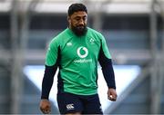 5 March 2024; Bundee Aki during an Ireland rugby training session at the IRFU High Performance Centre at the Sport Ireland Campus in Dublin. Photo by Piaras Ó Mídheach/Sportsfile