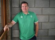 5 March 2024; National scrum coach John Fogarty poses for portrait after an Ireland rugby media conference at the Sport Ireland Campus Conference Centre in Dublin.  Photo by Piaras Ó Mídheach/Sportsfile