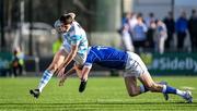 5 March 2024; Derry Moloney of Blackrock College is tackled by Jack Halpin of St Mary’s College during the Bank of Ireland Leinster Schools Senior Cup semi-final match between Blackrock College and St Mary's College at Energia Park in Dublin. Photo by Daire Brennan/Sportsfile