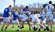 5 March 2024; James Gannon of St Mary’s College is tackled by Jack O’Neill of Blackrock College during the Bank of Ireland Leinster Schools Senior Cup semi-final match between Blackrock College and St Mary's College at Energia Park in Dublin. Photo by Daire Brennan/Sportsfile