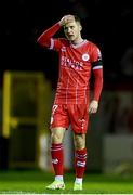 4 March 2024; Liam Burt of Shelbourne during the SSE Airtricity Men's Premier Division match between Shelbourne and Galway United at Tolka Park in Dublin. Photo by Harry Murphy/Sportsfile