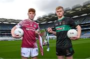 6 March 2024; In attendance at the Masita All-Ireland Post Primary Schools Captains Call at Croke Park in Dublin is Calum Daly of Omagh CBS, Tyrone and Oran Ferris of Mercy Mounthawk, Kerry. Photo by David Fitzgerald/Sportsfile