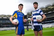6 March 2024; In attendance at the Masita All-Ireland Post Primary Schools Captains Call at Croke Park in Dublin is Sean McLoughlin of Scoil Mhuire Buncrana, Donegal, left, and Conor Grennan of Gallen Cs Ferbane, Offaly. Photo by David Fitzgerald/Sportsfile