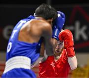 6 March 2024; Kiaran MacDonald of Great Britain, right, in action against Jokhu Al-Jaleel Ortega of Trinidad & Tobago during their Men's 51kg Round of 32 bout during day four at the Paris 2024 Olympic Boxing Qualification Tournament at E-Work Arena in Busto Arsizio, Italy. Photo by Ben McShane/Sportsfile