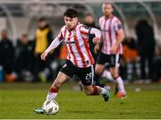 4 March 2024; Adam O'Reilly of Derry City during the SSE Airtricity Men's Premier Division match between Shamrock Rovers and Derry City at Tallaght Stadium in Dublin. Photo by Stephen McCarthy/Sportsfile