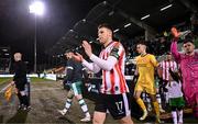 4 March 2024; Cameron McJannet of Derry City before the SSE Airtricity Men's Premier Division match between Shamrock Rovers and Derry City at Tallaght Stadium in Dublin. Photo by Stephen McCarthy/Sportsfile