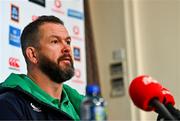 7 March 2024; Head coach Andy Farrell during an Ireland rugby media conference at the Radisson Hotel at Dublin Airport. Photo by Tyler Miller/Sportsfile