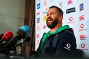 7 March 2024; Head coach Andy Farrell during an Ireland rugby media conference at the Radisson Hotel at Dublin Airport. Photo by Tyler Miller/Sportsfile