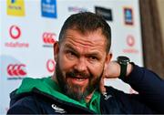 7 March 2024; Head coach Andy Farrell during an Ireland rugby media conference at the Radisson Hotel at Dublin Airport. Photo by Tyler Miller/Sportsfile