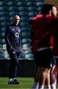 8 March 2024; England head coach Steve Borthwick watches a huddle during an England rugby captain's run at Twickenham Stadium in London, England. Photo by Harry Murphy/Sportsfile