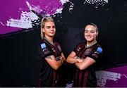 5 March 2024; Ciara Smith, left, and Katie Lovely during a Bohemians squad portrait session at DCU Sports Complex in Dublin. Photo by Piaras Ó Mídheach/Sportsfile