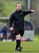 7 March 2024; Referee Maurice Mulcahy during the 2024 Ladies HEC Cup final match between DCU Dochas Eireann and Mary Immaculate College at MTU Cork. Photo by Stephen Marken/Sportsfile