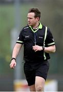 8 March 2024; Referee Patrick Smith during the 2024 Ladies HEC O’Connor Cup semi-final match between DCU Dochas Eireann and TU Dublin at MTU Cork. Photo by Stephen Marken/Sportsfile