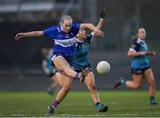 8 March 2024; Caoimhe Evans of MTU Kerry in action against Lucy Dunne of Maynooth University during the 2024 Ladies HEC Giles Cup final match between Maynooth University and MTU Kerry at MTU Cork. Photo by Stephen Marken/Sportsfile