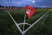 8 March 2024; A general view of a corner flag before the SSE Airtricity Men's Premier Division match between Derry City and Waterford at The Ryan McBride Brandywell Stadium in Derry. Photo by Ramsey Cardy/Sportsfile