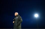 8 March 2024; Waterford manager Keith Long speaks to LOITV before the SSE Airtricity Men's Premier Division match between Derry City and Waterford at The Ryan McBride Brandywell Stadium in Derry. Photo by Ramsey Cardy/Sportsfile